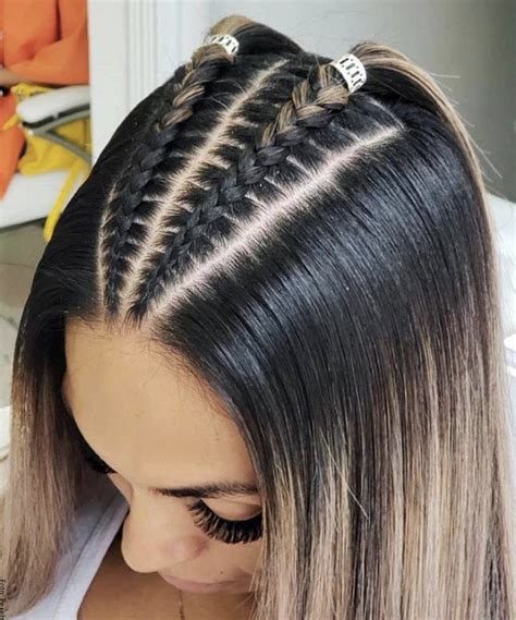 +55 trenzas pegadas con cabello suelto, fáciles y bonitas 